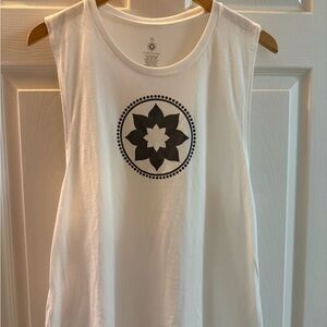 White Sleeveless Top with Club Pilates Logo